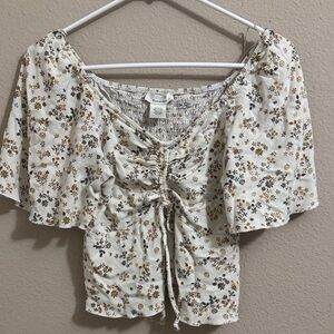 URBAN Romantics White Floral Blouse